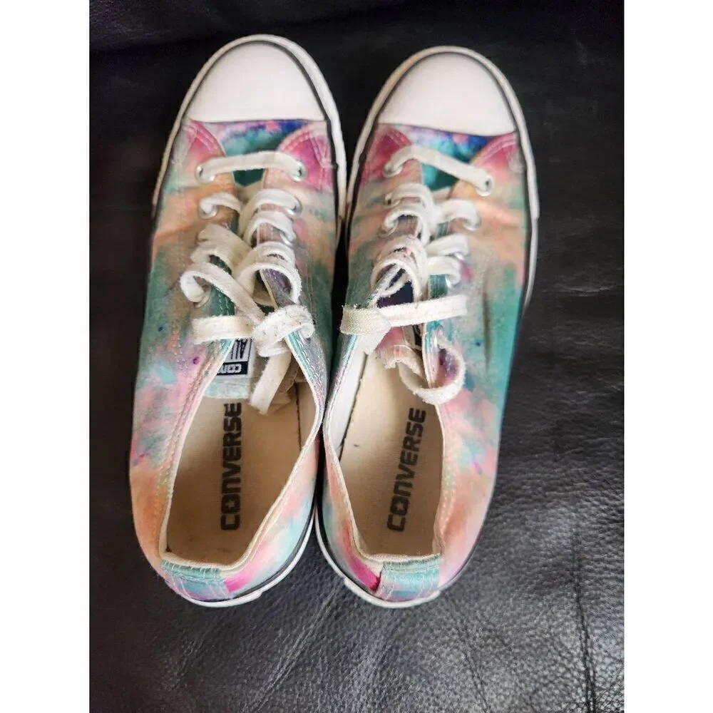 Converse Satin Women's Size 8, Men's 6, Splatter Color Galaxy Watercolor Shoes